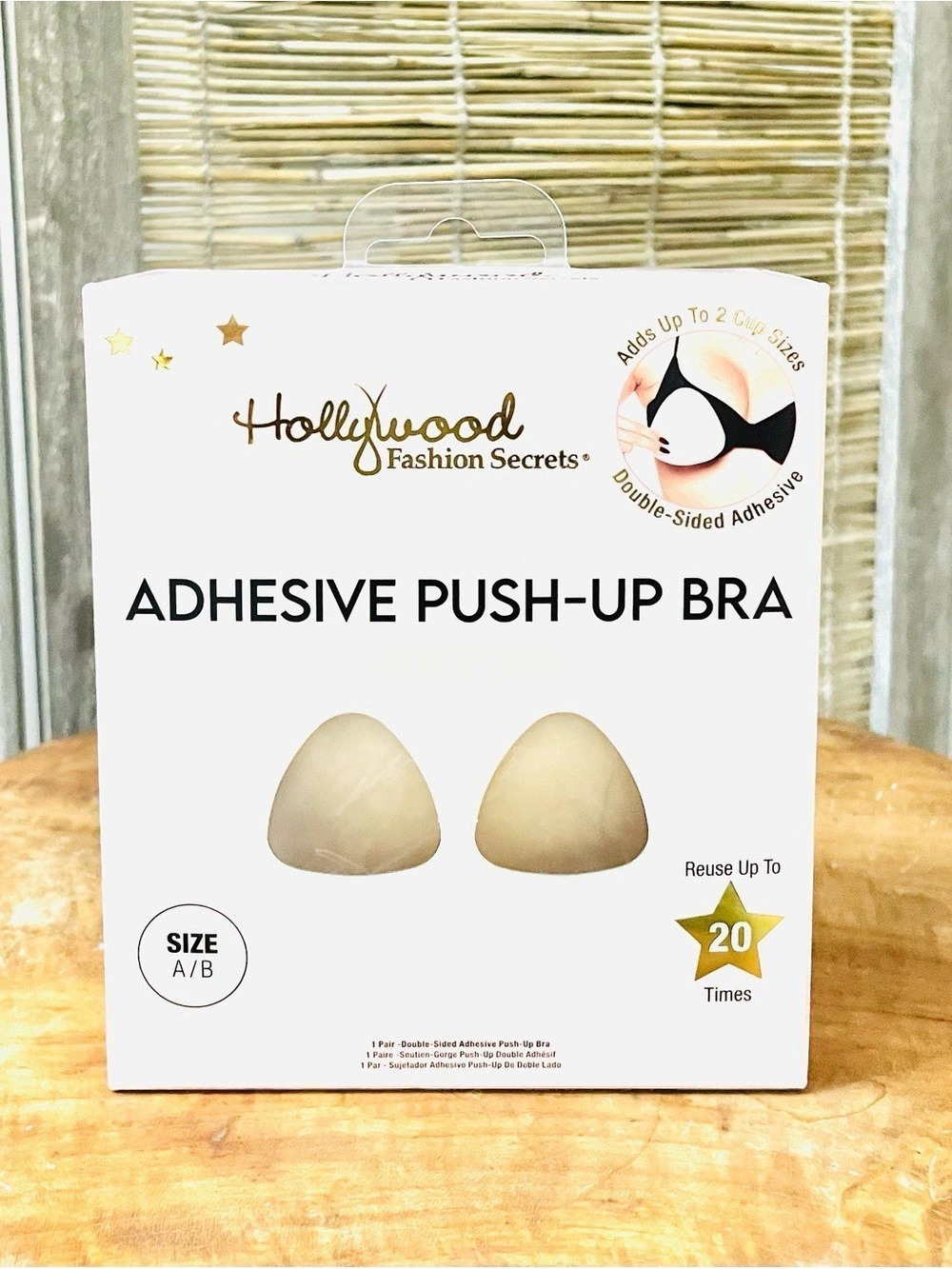 Hollywood Fashion Secrets Double-Sided Adhesive Push-Up Bra Beige A/B